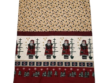 Vintage Sharin Woodland Santa Sewing Fabric 45" x 72"