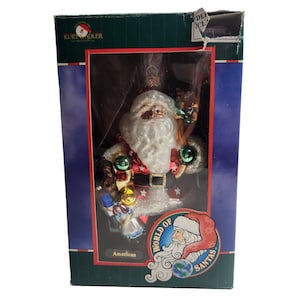 Vintage Kurt S Adler Santa Glass Ornament America World Of Santa Collection