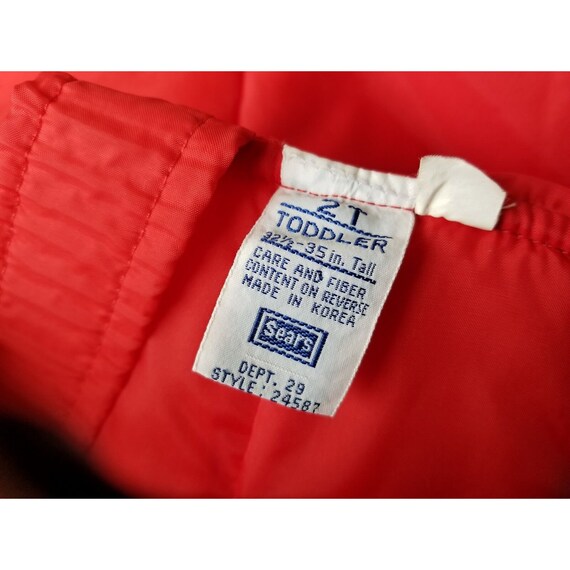 Vintage 90’s Red Kid Snow Bib Snowsuit Overalls T… - image 6