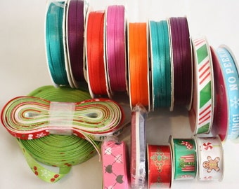 Lot Fabric Craft Sewing Project Trim Ribbon Christmas Holiday Ribbon, Sewing Ribbon, Craft Ribbon