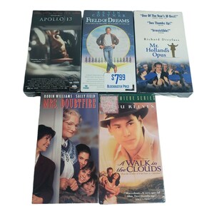 Lot of Sealed VHS Mrs. Doubtfire Apollo 13 Mr. Holland's Opus Field Of Dreams and A walk in the Clouds