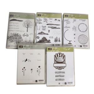 Stampin Up Waterfront Sweet Cake Places You'll Go Cling Stempel Lot von 5