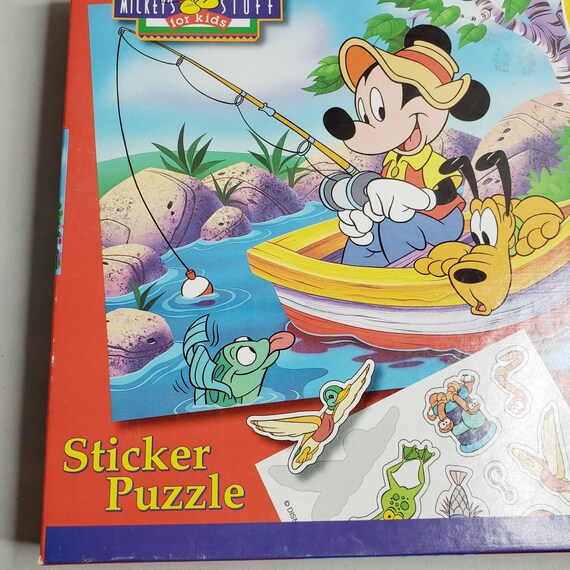 Mickey Mouse Fishing 70 Piece Sicker Puzzle Complete 41415