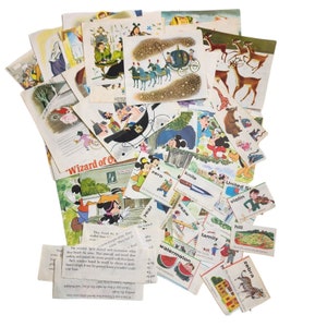 Vintage Kinder Illustriertes Märchenbuch Ephemera Junk Journaling Zubehör Scrapbooking Handwerk