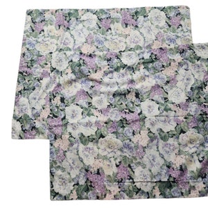 Vintage Floral Print Pillow Shams Purple Cottage Floral Set Of 2 Standard Size