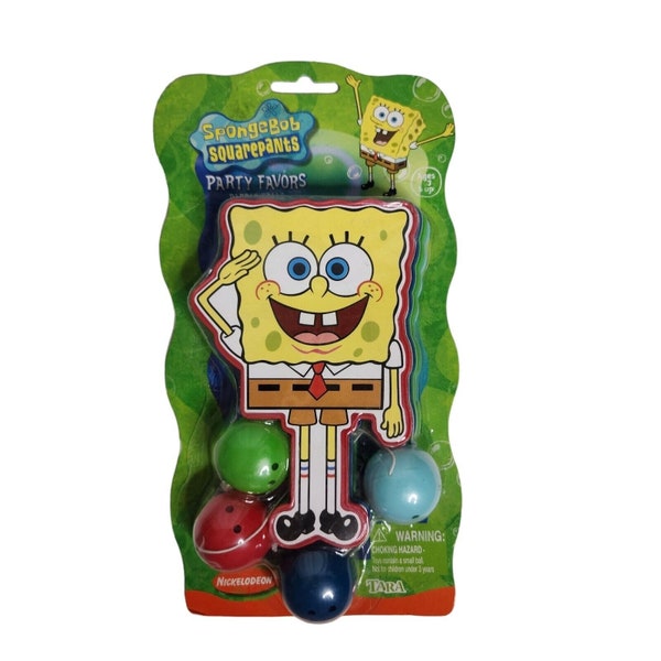 2001 Spongebob Squarepants TARA TOY Party Favors #55125 Paddle Balls RARE