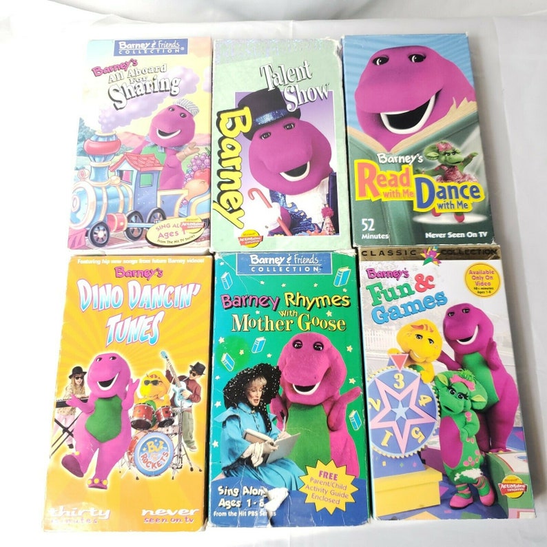 Lot Of 6 Barney Vhs Tapes Talent Show Fun And Games Dino Etsy