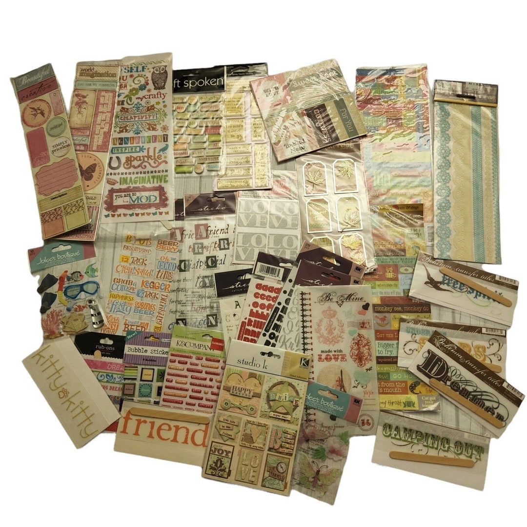 Large Lot of Scrapbooking Rub Ons Stickers Letter Stickers 30 Etsy