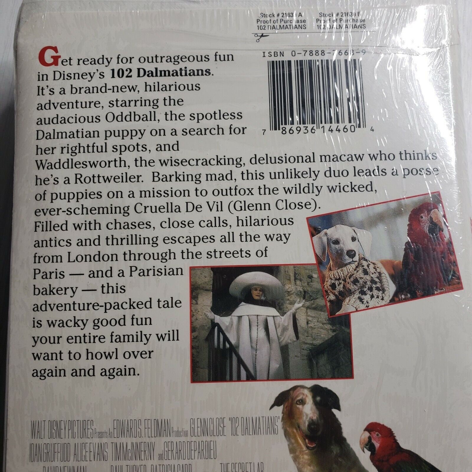 102 Dalmations VHS in Clamshell Glenn Close Disney Family Movie 1992 Brand  New, image size:1600x1600