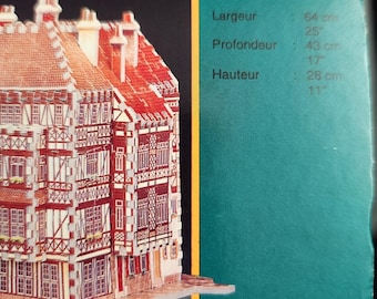 Vintage Wrebbit Puzz-3d French Town Architecture Alsace 959 Piece