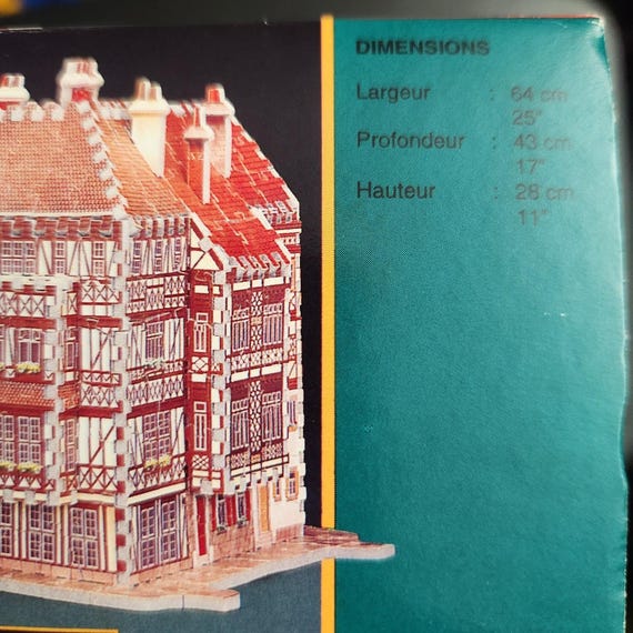 Vintage Wrebbit Puzz-3d French Town Architecture Alsace 959 Piece