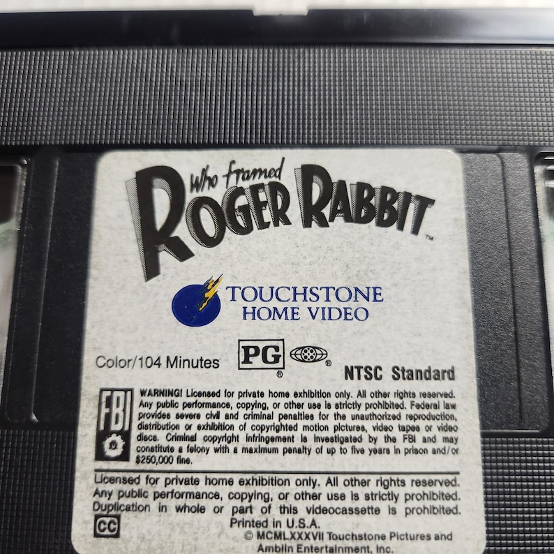 Vintage Who Framed Roger Rabbit VHS Movie 80s Classic Movie - Etsy