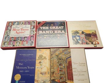 Large Lot of Vintage Vinyl Record Box Sets Big Band Era Musical Favorites Wonderful Years