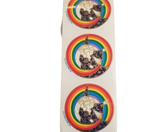 Illuminations Merlin Wizard Rainbow Magic Vintage 80&#39;s 1980 Set of 3 Stickers