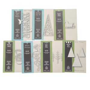 Scrapbooking CardMaking Lot Mohn Stahl Memory Box Craft Dies Merry Chirsmtas Urlaub Bäume Schlitten