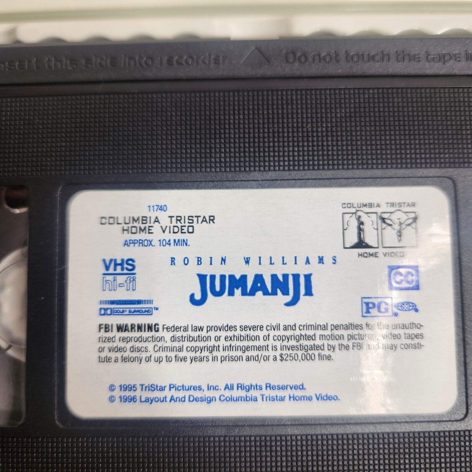 ジュマンジ VHS 1996 クラムシェル ロビン・ウィリアムズ ボニー