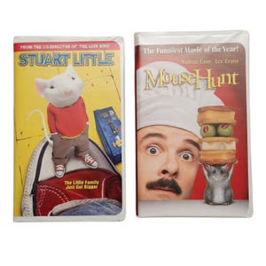 Stuart Little VHS, 2000, custodia a conchiglia e caccia al topo, film per bambini, lotto di 2