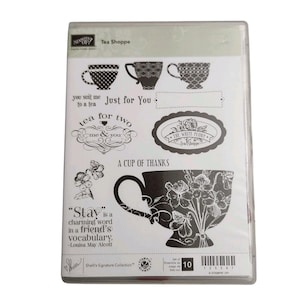 Stampin Up TEA SHOPPE Stamps Cup Mug Thanks Just For You Tea For Two