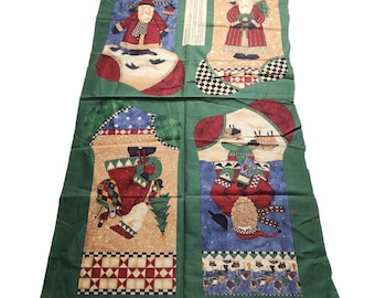 Debbie Mumm Woodland Santas Christmas Stocking Fabric Panel Two Stockings