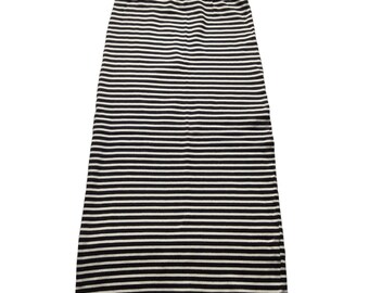 Vintage Y2k Billabong Stretch Lápiz Midi Falda Blanco y Negro