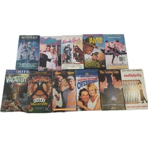 Vintage vidéocassette VHS culte films classiques comédie Lot des années 80 et 90 oncle Buck Beetlejuice Splash Major Payne dans l&#39;armée maintenant