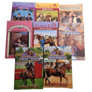 High Hurdles by Lauraine Snelling and Saddle Club YA Horse 90s Vintage Books