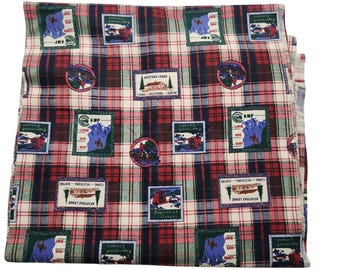 Fish Camp Fabric Fishing Camping Lodge Plaid Flannel Fabric 4 + Yards