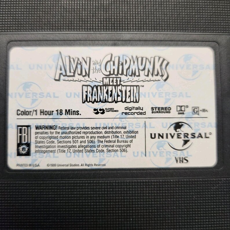 Alvin and the Chipmunks Meet Frankenstein VHS 1999 Halloween October ...
