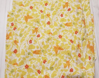 Cottagecore Vintage Floral Butterfly Flat Sheet Yellow Single Full Size