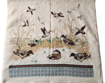 Vintage Fieldcrest Mallard Duck Bath Beach Towel Cabin Man Cave Bathroom