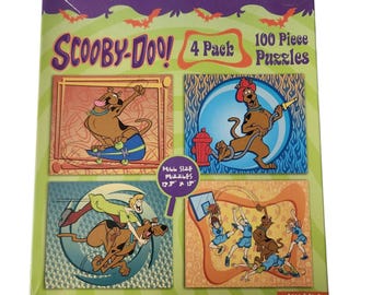 Jahrgang 2004 Scooby Doo 4 In 1 100 Teile Puzzles Set KOMPLETT