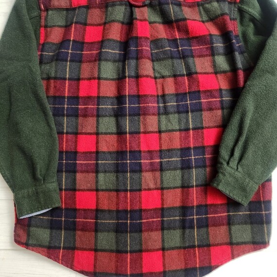 Vintage Eddie Bauer Green Red Plaid Thick Warm Bu… - image 4