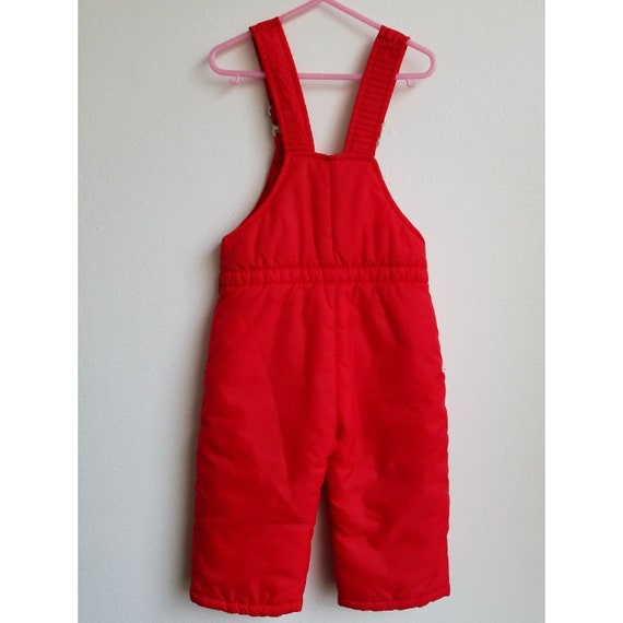 Vintage 90’s Red Kid Snow Bib Snowsuit Overalls T… - image 5