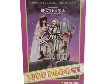 Vintage 1989 BEETLEJUICE 500 Pieces Movie Poster Jigsaw Puzzle 2 x 3 Feet