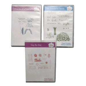 Stampin&#39; Up Paper Pumpkin Cling Stamps Sayings Day by Day Lot of 3