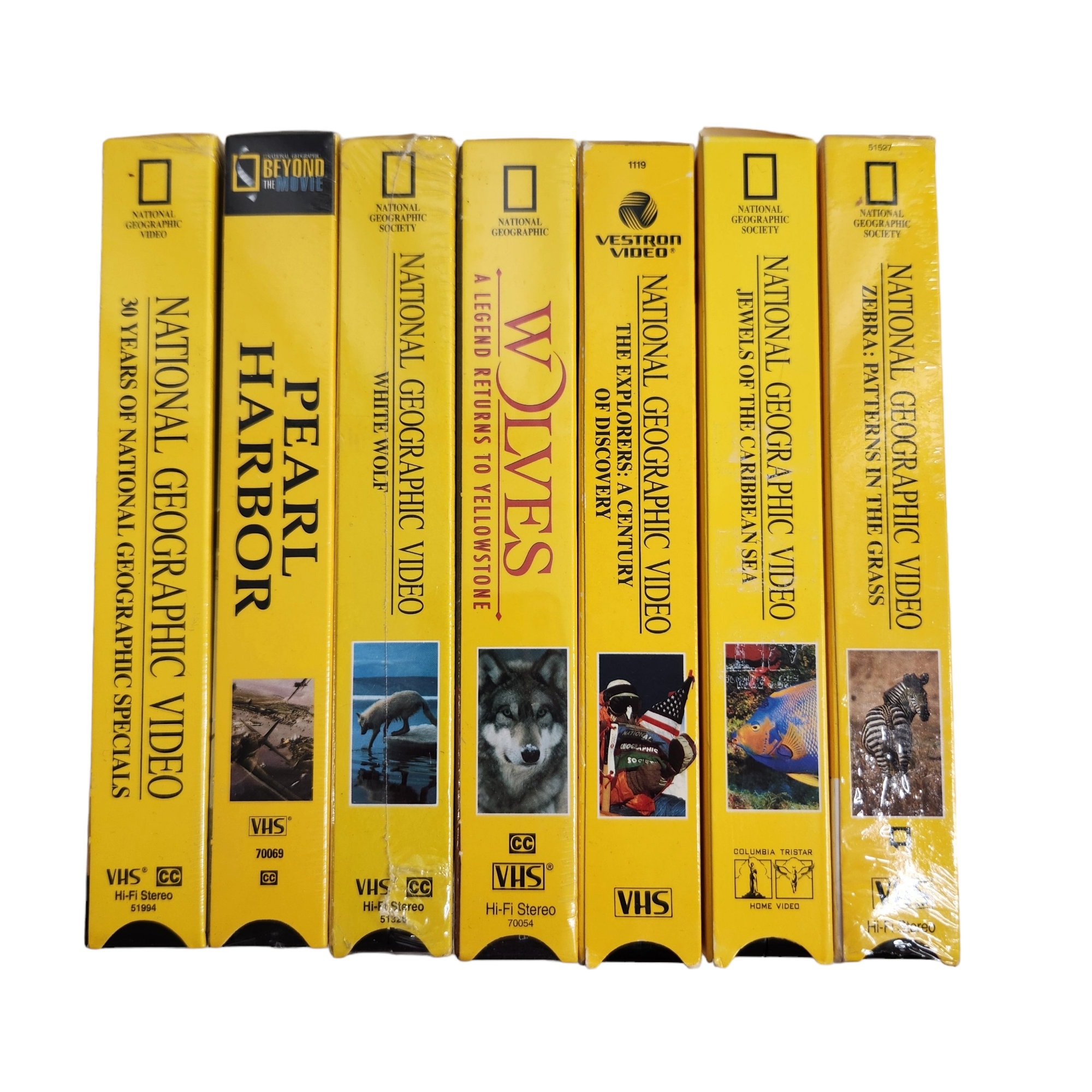 National Geographic 7 VHS Lot Pearl Harbor Wolves the