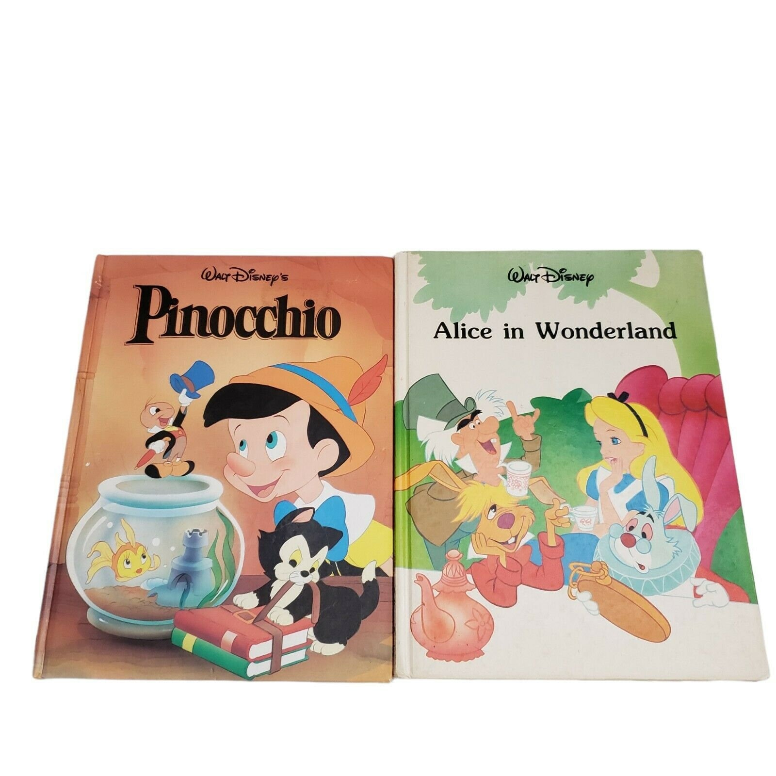 Walt Disney Classic Books Pinocchio & Alice in Wonderland Lot of 2