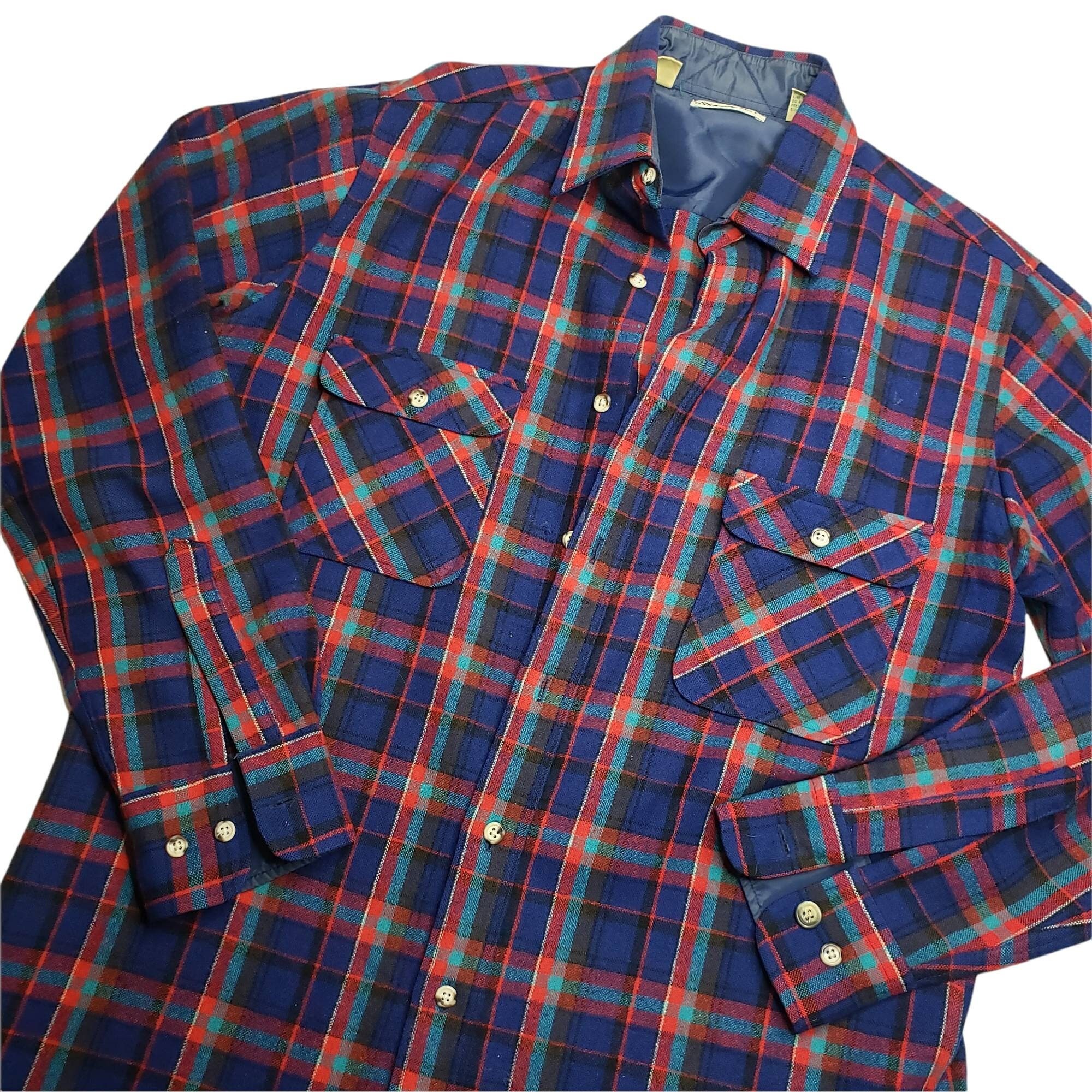 Vintage St Johns Bay Wool Grunge Plaid 