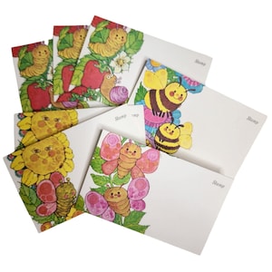 Vintage Postalette Tarjetas de notas plegadas Linda naturaleza Cottagecore Conjunto de 7