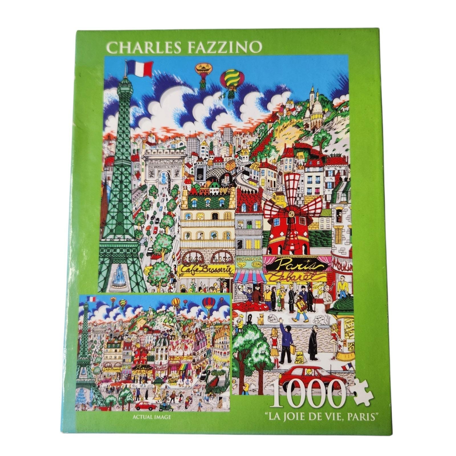 新品未開封 プレミア CHARLES FAZZINO 2000ピースパズル TCG Toys Charles Fazzino Under The Paris Sky 300 Piece
