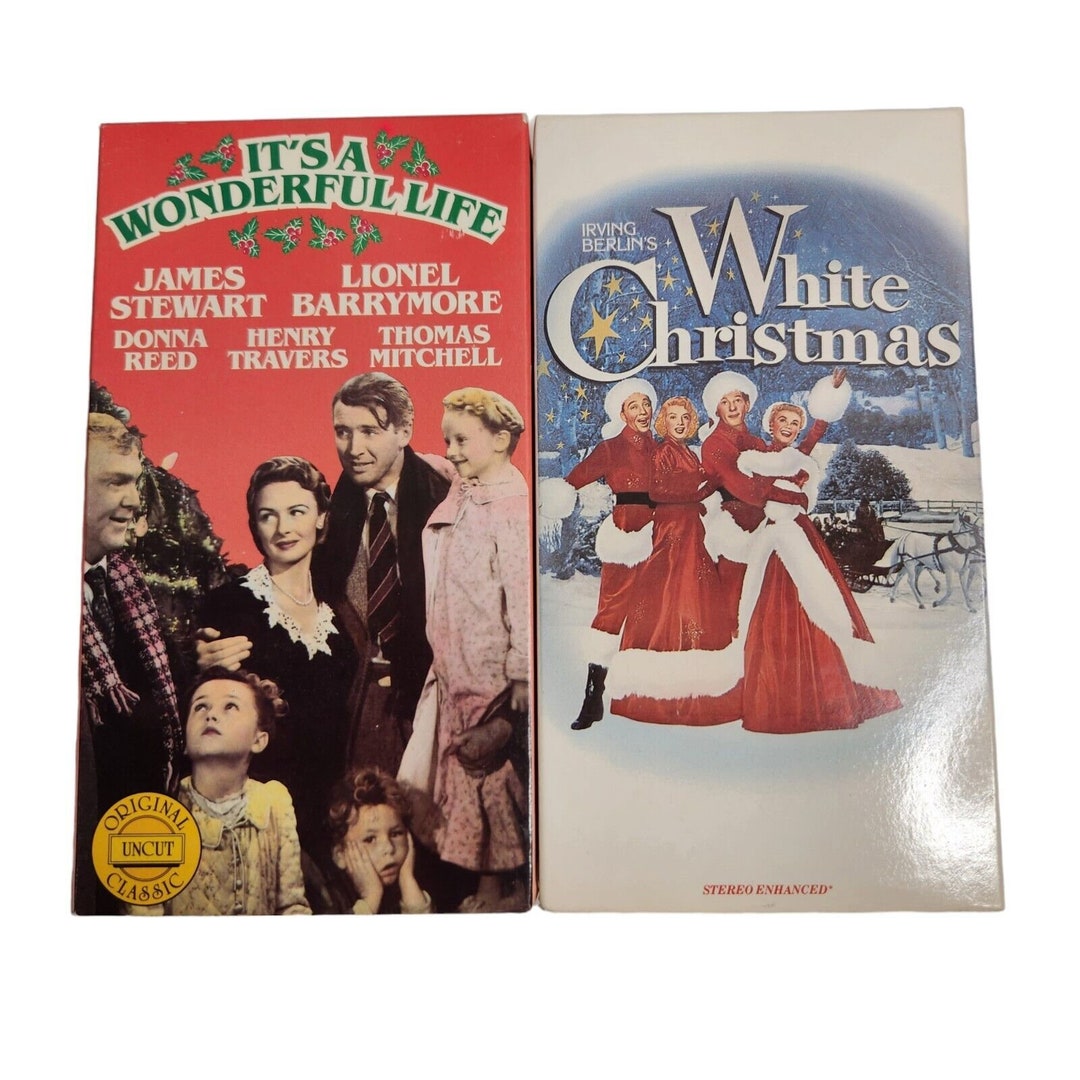It's a Wonderful Life 1987 and White Christmas VHS Lot of Etsy