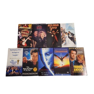 Vintage VHS Video Tape Cult Classic Movies Drama Musicals Lot of 9 80s 90s Bette Midler For the Boys Bicentennial Man Phenomenon