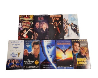 Vintage VHS Video Tape Cult Classic Movies Drama Musicals Lot of 9 80s 90s Bette Midler For the Boys Bicentennial Man Phenomenon