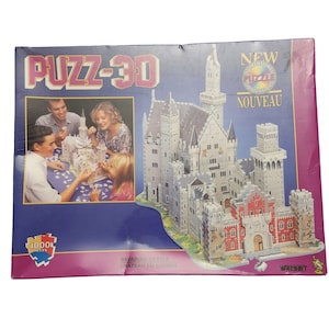 Bavarian Castle PUZZ 3-D Puzzle 1000 pc Wrebbit New Vintage 1996