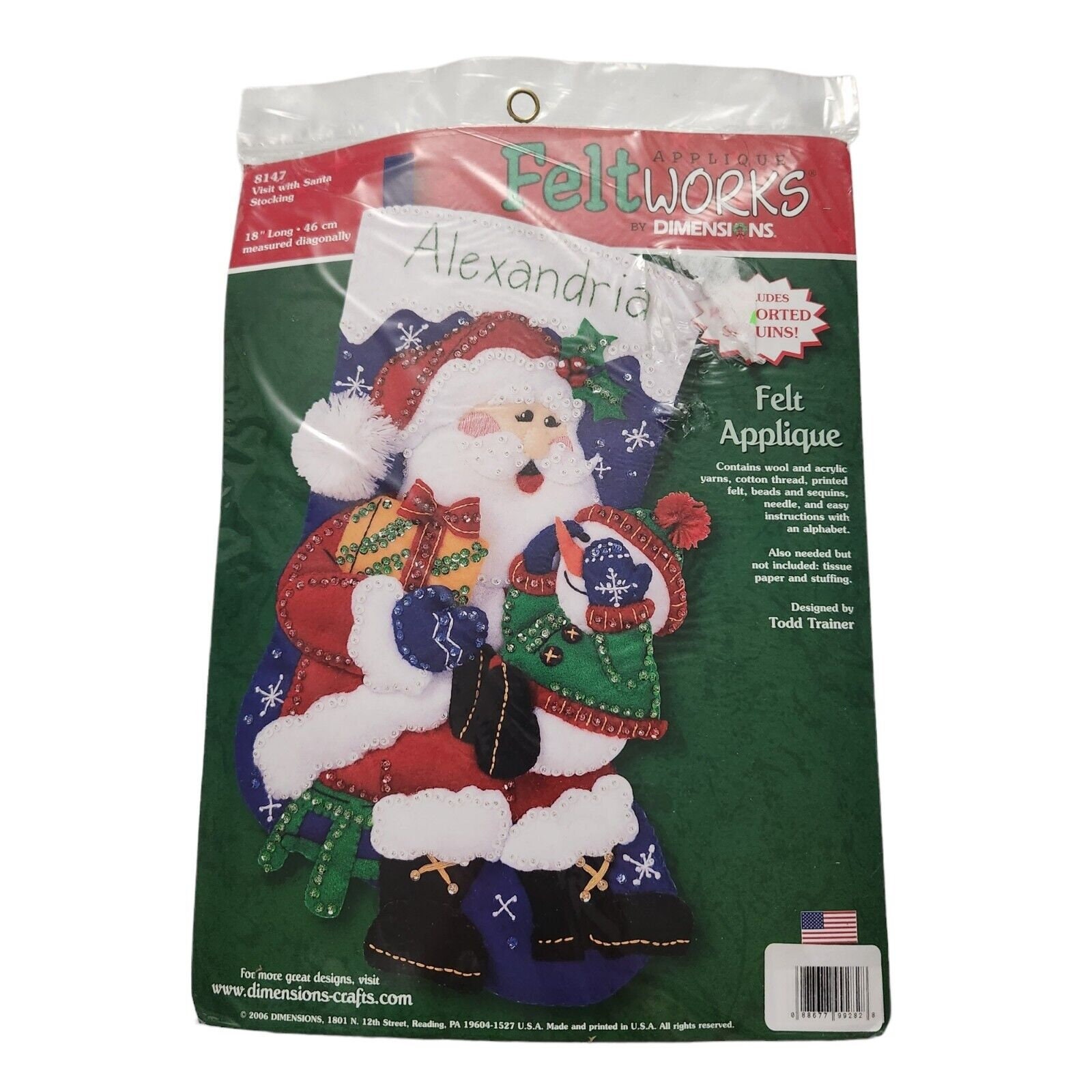 Bucilla Holiday Decorating Felt Applique Stocking Kit 86146 18 - Santa &  Elves in a Christmas Shoe House! Enchanting Design!