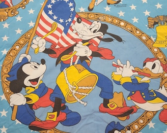 Vintage Wasuma Bicentennial Disney 1776 Mickey, 2 eenpersoonsbedden, hoeslaken, hoeslaken