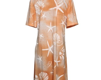 orange and blue starfish dress Starfish Mini Dress Ocean-Inspired Elegance
