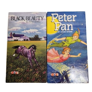Lot of 2 Classic VHS 1989 Children&#39;s Video Of America Peter Pan Black Beauty