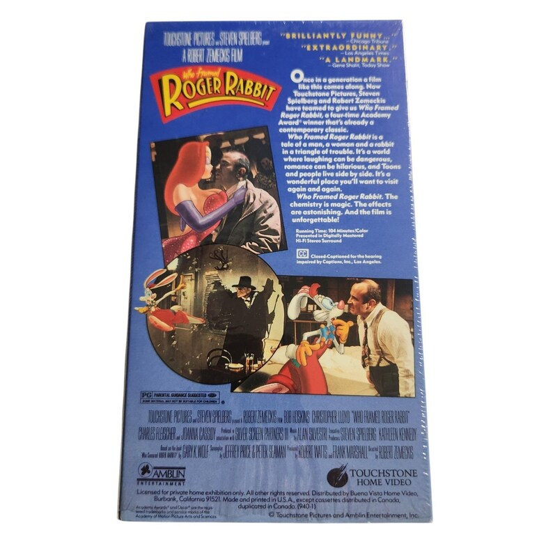 Vintage Who Framed Roger Rabbit VHS Movie 80s Classic Movie - Etsy