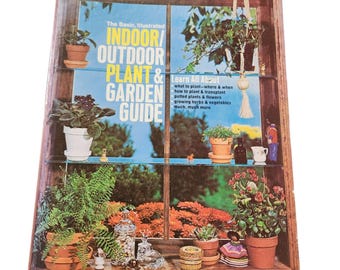 Vintage 70s The Basic, Illustrated Indoor Outdoor Plant & Garden Guide by Beth York Binder Book